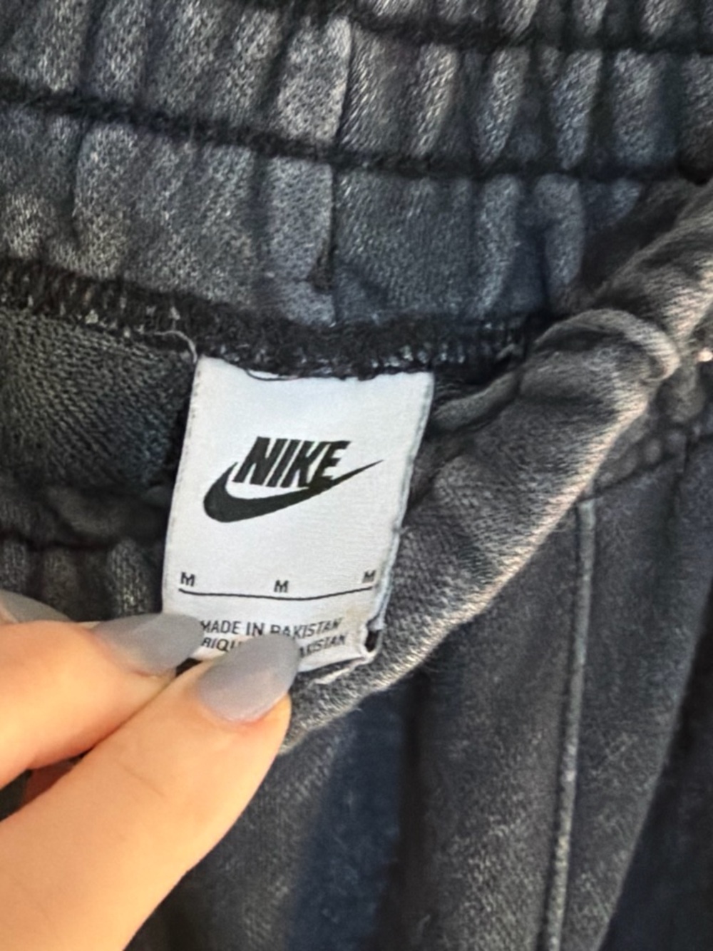 Nike Gray Mineral Wash Sweatpants with Swoosh - Picture 3 of 4